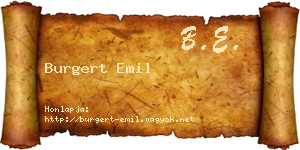 Burgert Emil névjegykártya